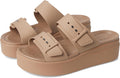 Crocs Women's Brooklyn Buckle Low Wedges - LiteRide Comfort Mules