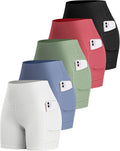 Biker Spandex Shorts Women High Waisted Tummy Control with Pockets