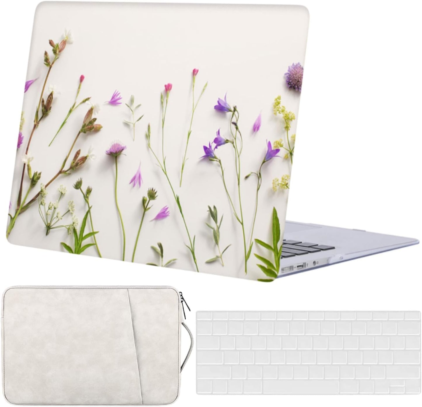 Laptop Hard Case for MacBook 12 Inch with Purple Flower Design