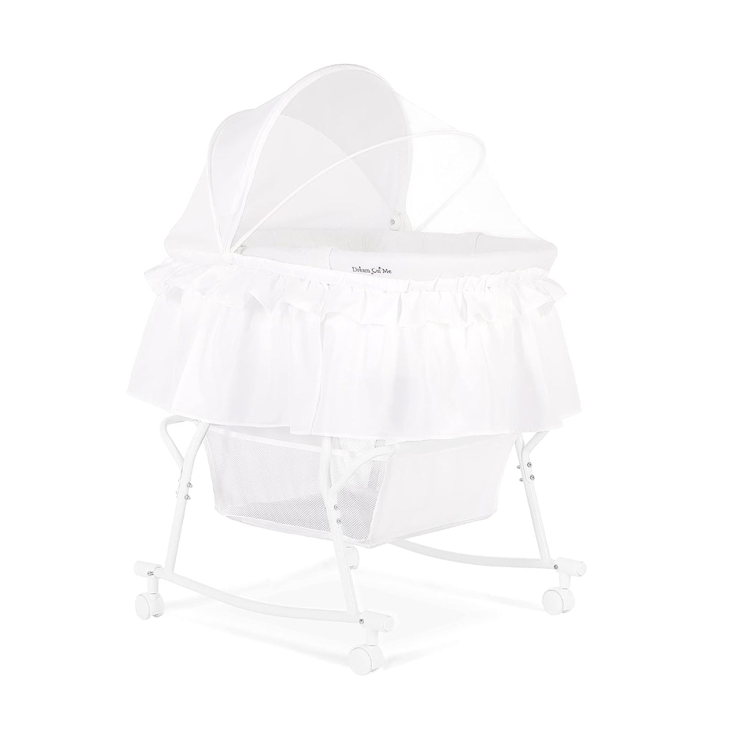 Dream On Me Lacy Portable Bassinet & Cradle with Canopy