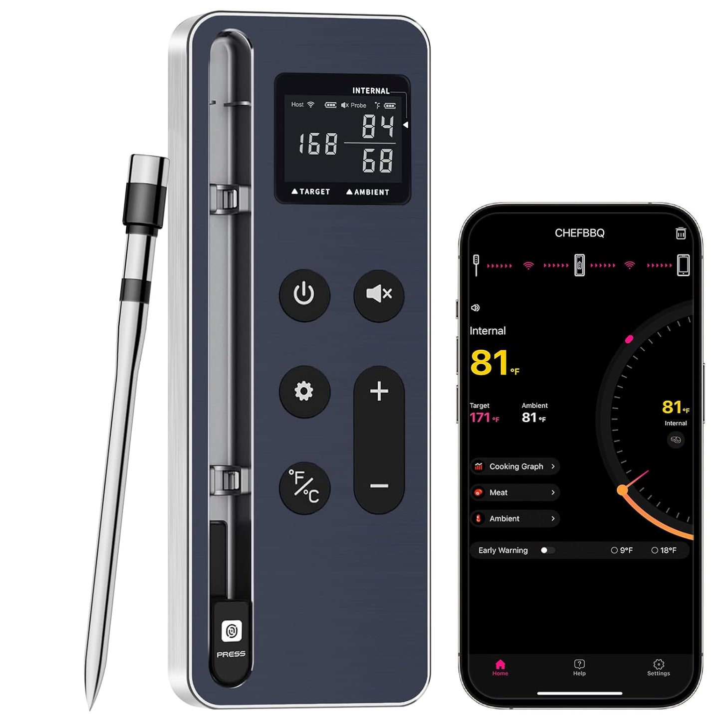 Smart Bluetooth Wireless Meat Thermometer for Perfect Cooking