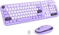 KNOWSQT Wireless Keyboard and Mouse Combo - Violet Rainbow Typewriter
