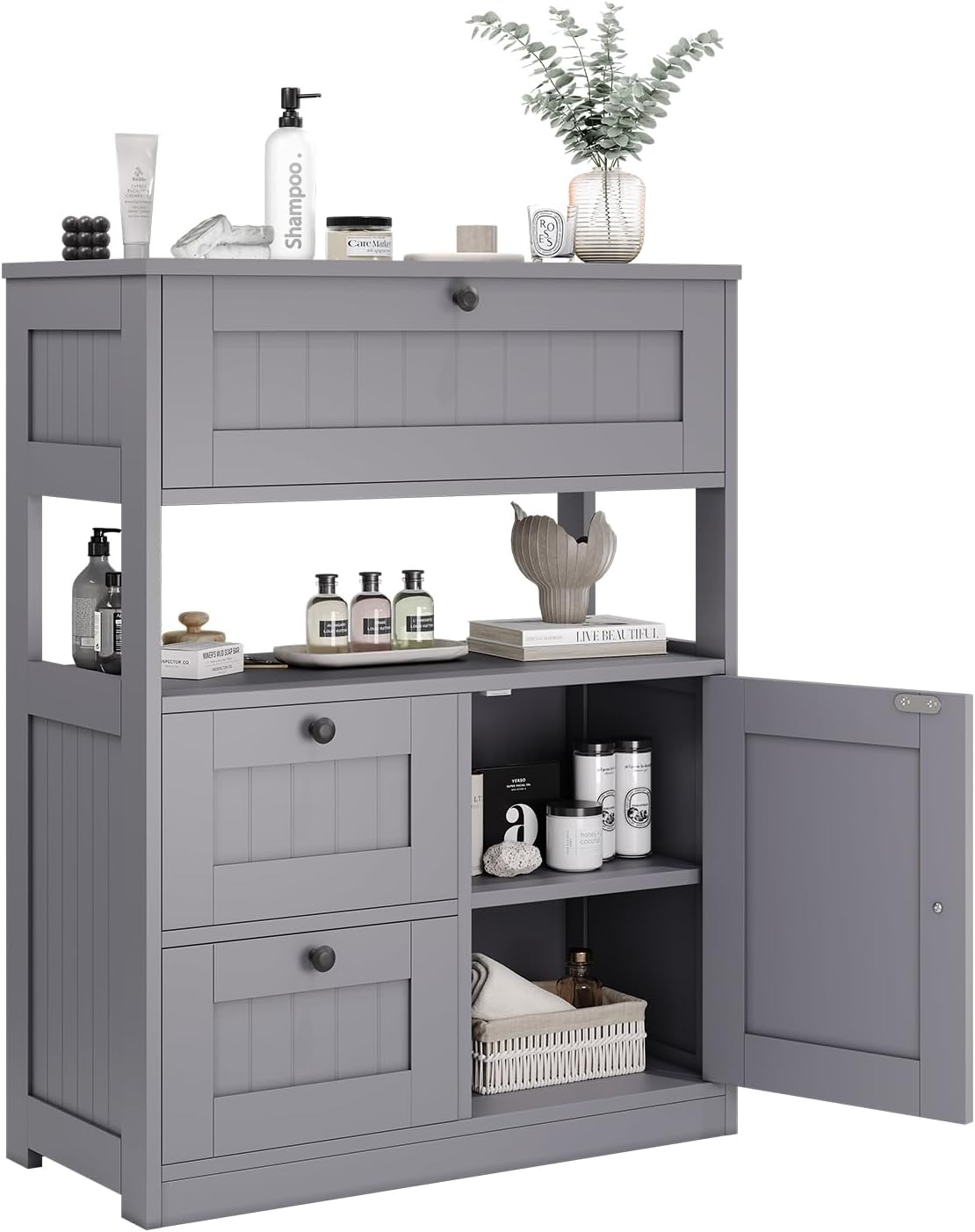 Modern Bathroom Floor Storage Cabinet Organizer with 1 Door
