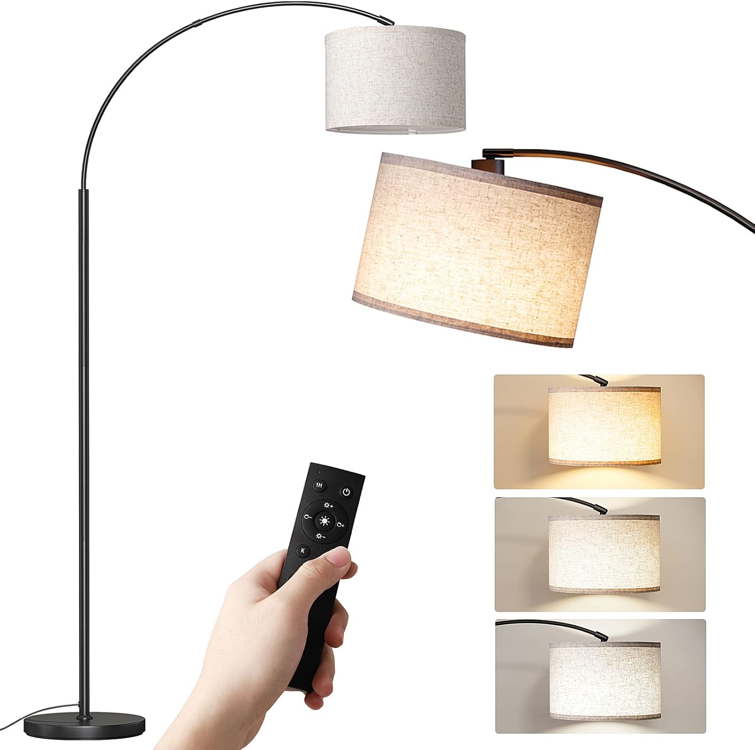 Dimmable Arc Floor Lamp with Remote Control for Modern Living