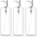 Refillable Pump Bottles 32-Ounce 1-Liter Pack of 3 - Clear Refillable
