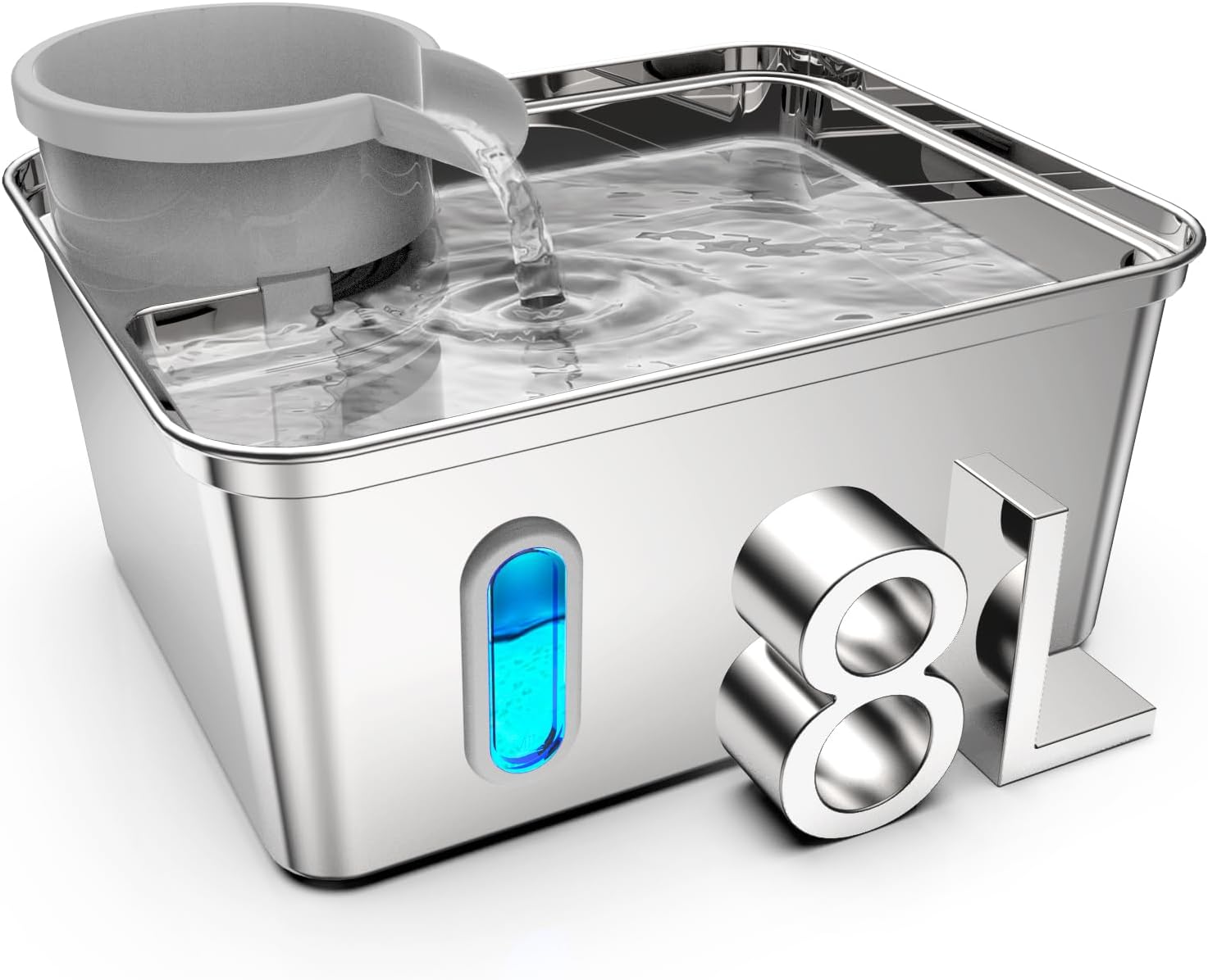 Dog Water Fountain Stainless Steel with 270oz Capacity for Pets