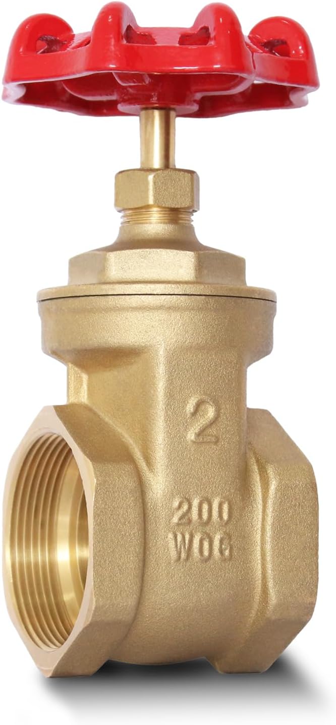 2in NPT Brass Gate Valve for Water, Oil, Gas, and HVAC Systems
