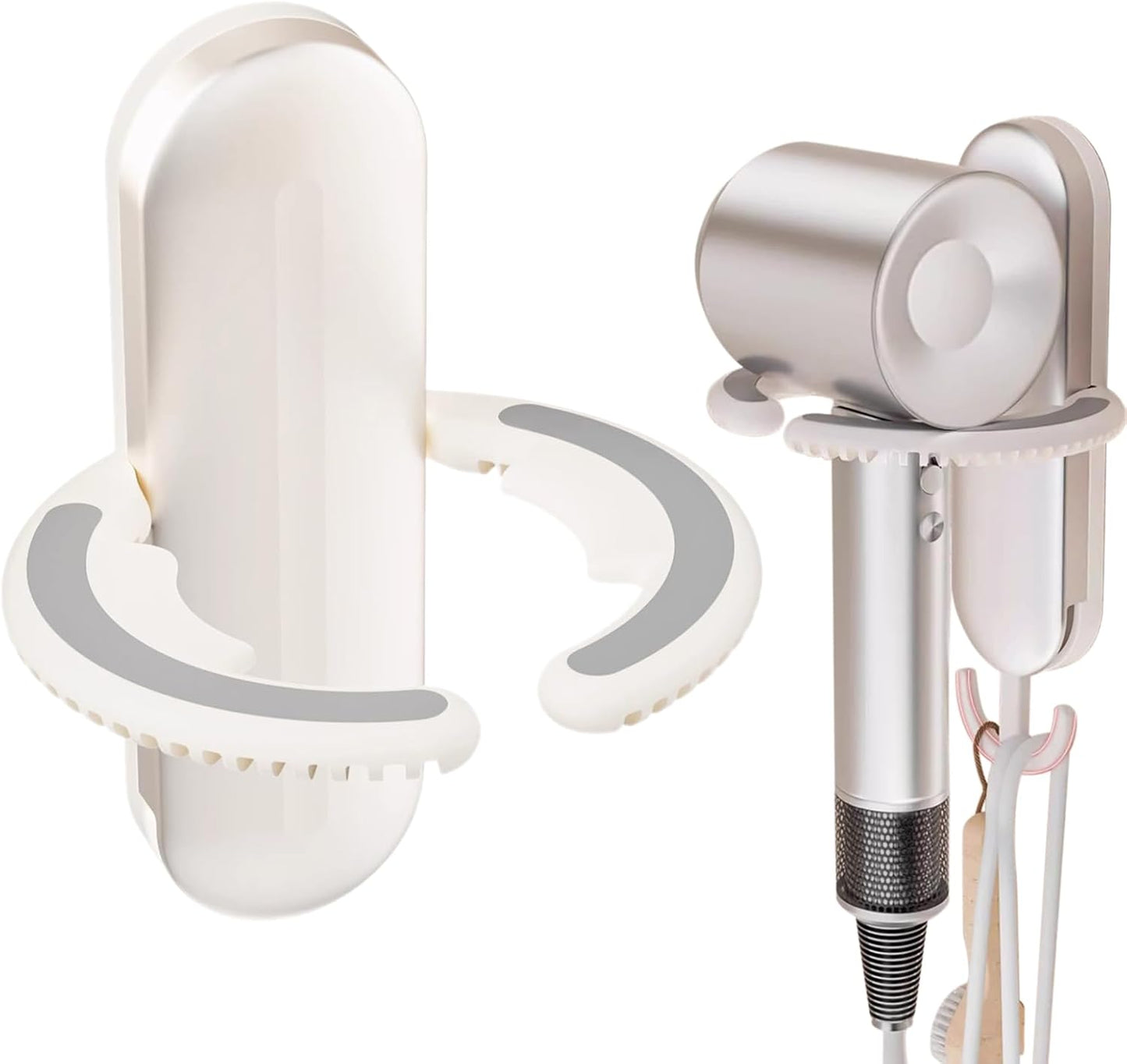 Space-Saving Blow Dryer Holder - Foldable Rack for Dyson Supersonic (White)