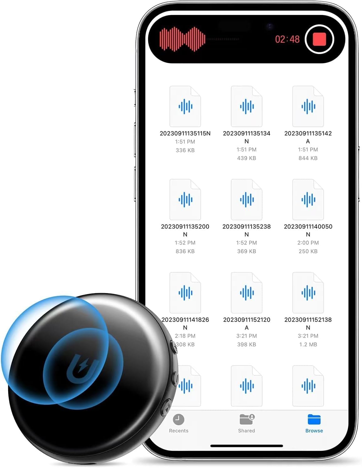 64G Magnetic Voice Activated Recorder for Clear Audio Capture