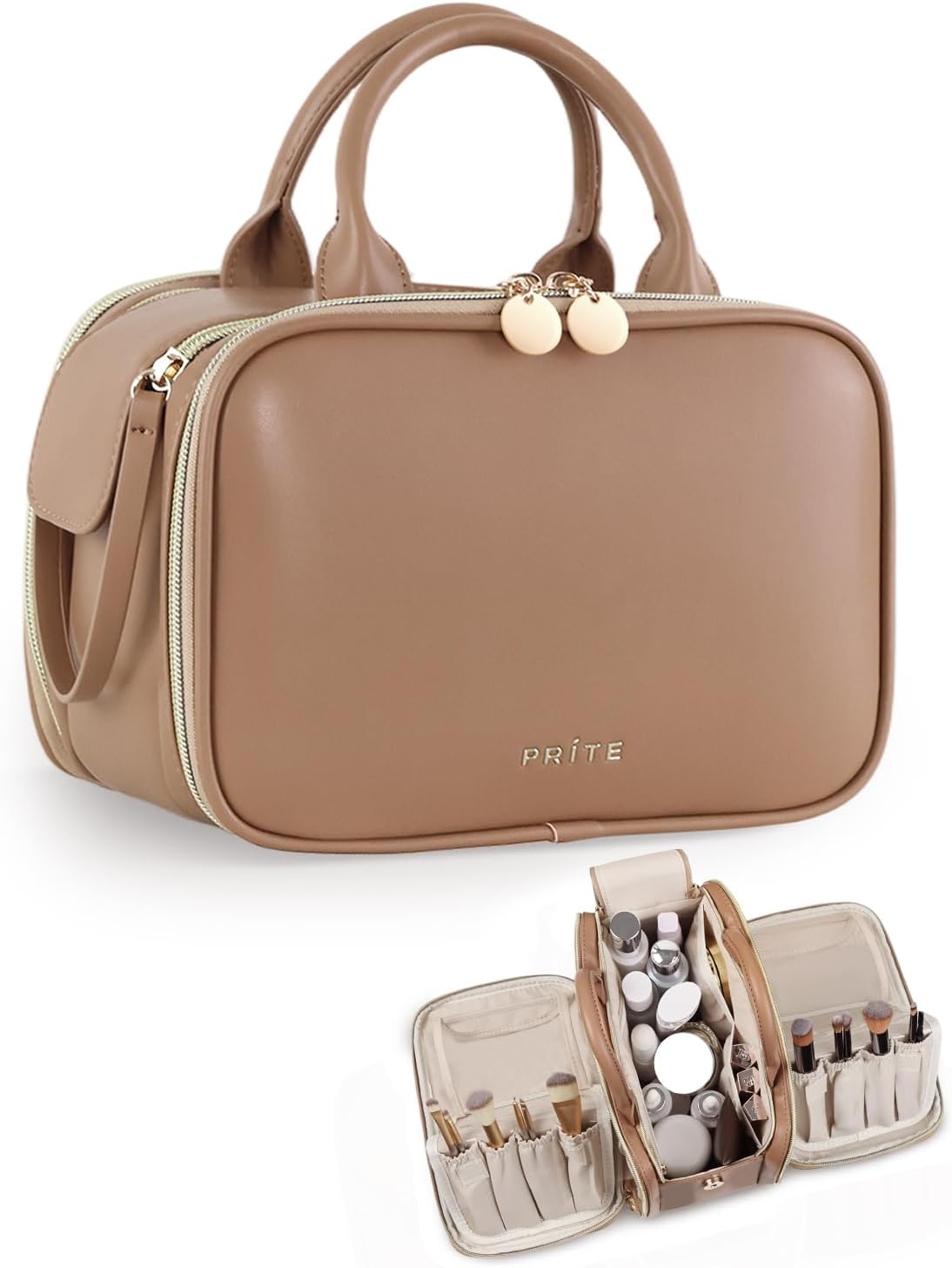 Prite Makeup Bag for Women - Large Capacity Travel Organizer