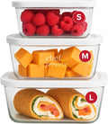 Glass Vacuum Seal Containers for Food Storage - 3pc Set