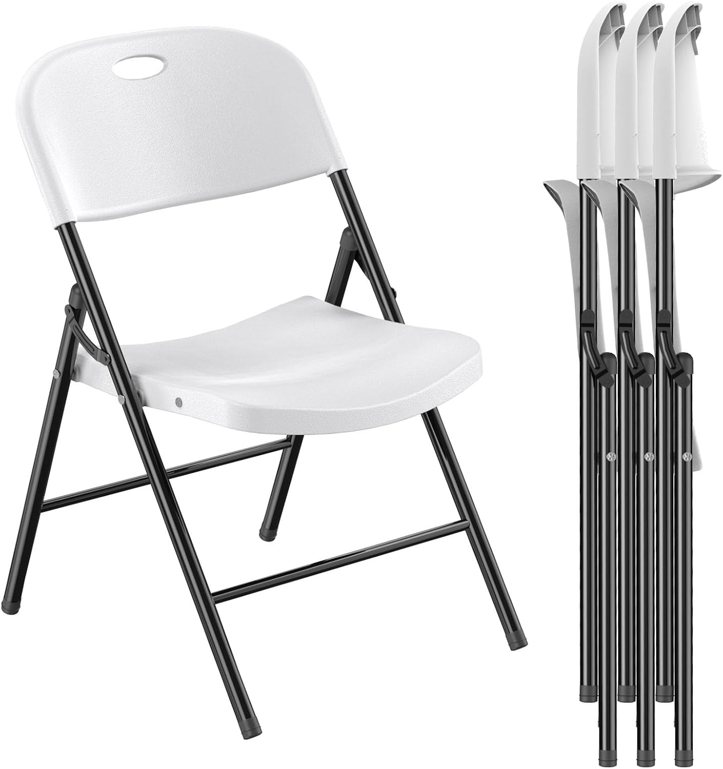 Ultra-Durable 650lb Capacity Folding Chairs x4 - White
