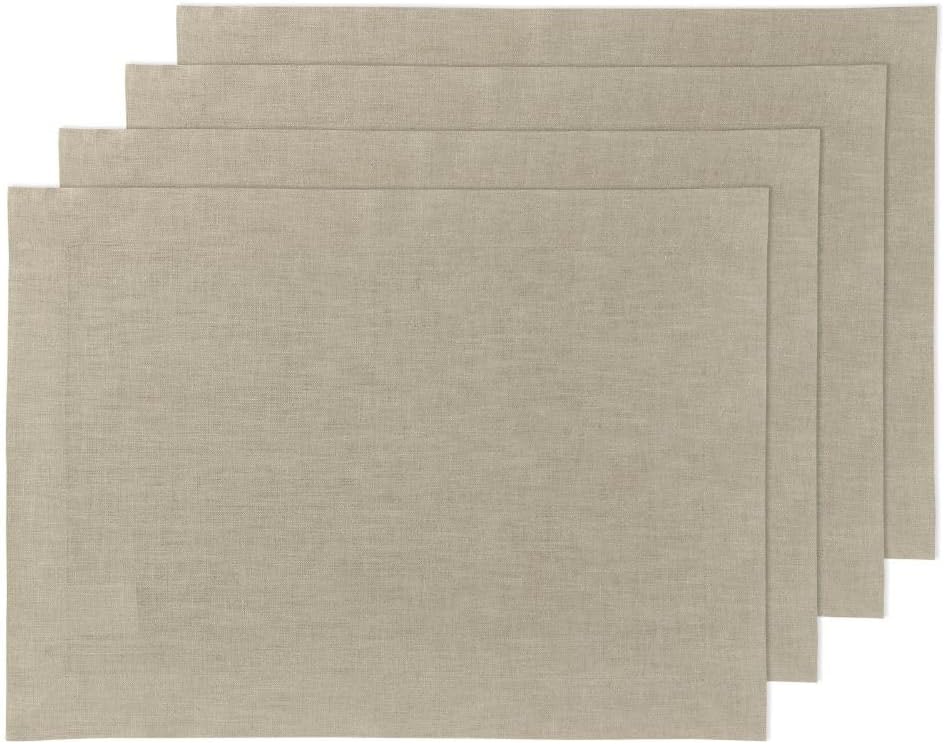Vintage Khaki Linen Placemats Set of 4 for Stylish Table Settings