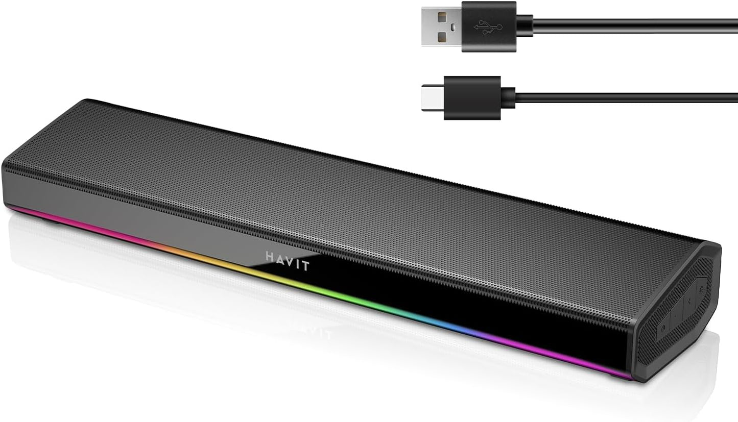 havit Computer Speakers for Desktop PC with Dynamic LED Light