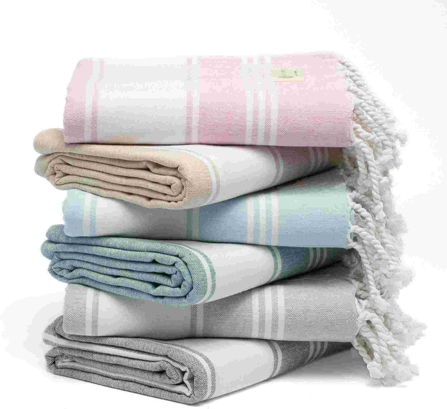 Salt Earth Cotton Turkish Beach Towels Set of 6 for All Uses