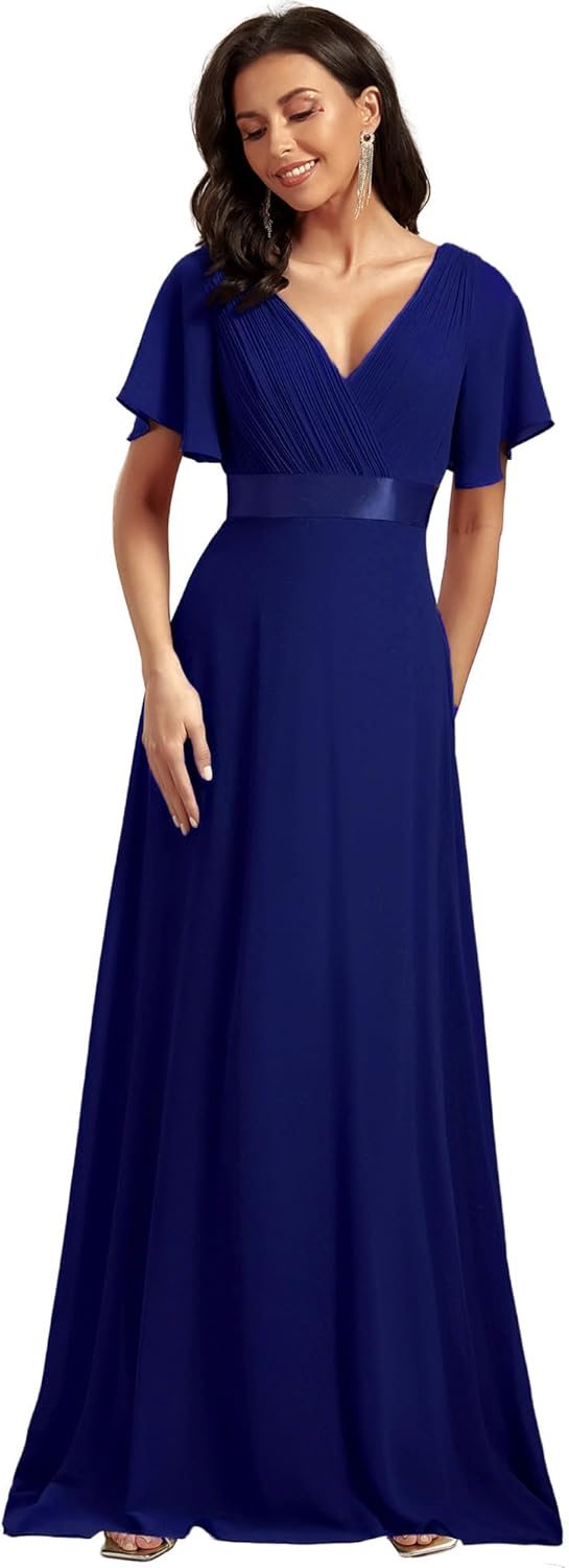 Ever-Pretty Women's Classic Chiffon Short Sleeve Bridesmaid Dress