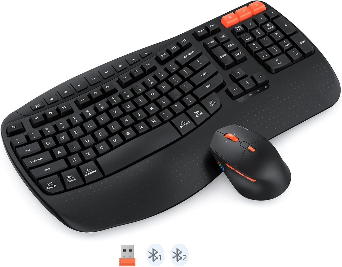 MEETION Wireless Ergo Keyboard and Mouse Set