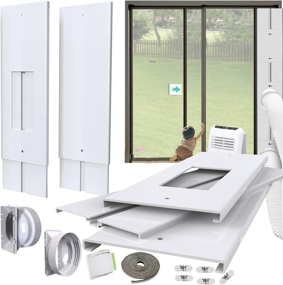 Gulrear 105in Sliding Door AC Vent Kit for Portable Air Conditioners