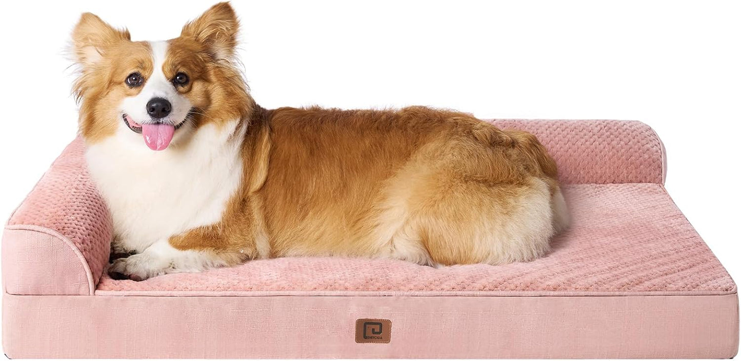 EHEYCIGA Memory Foam Dog Bed for Large Dogs with Waterproof Liner