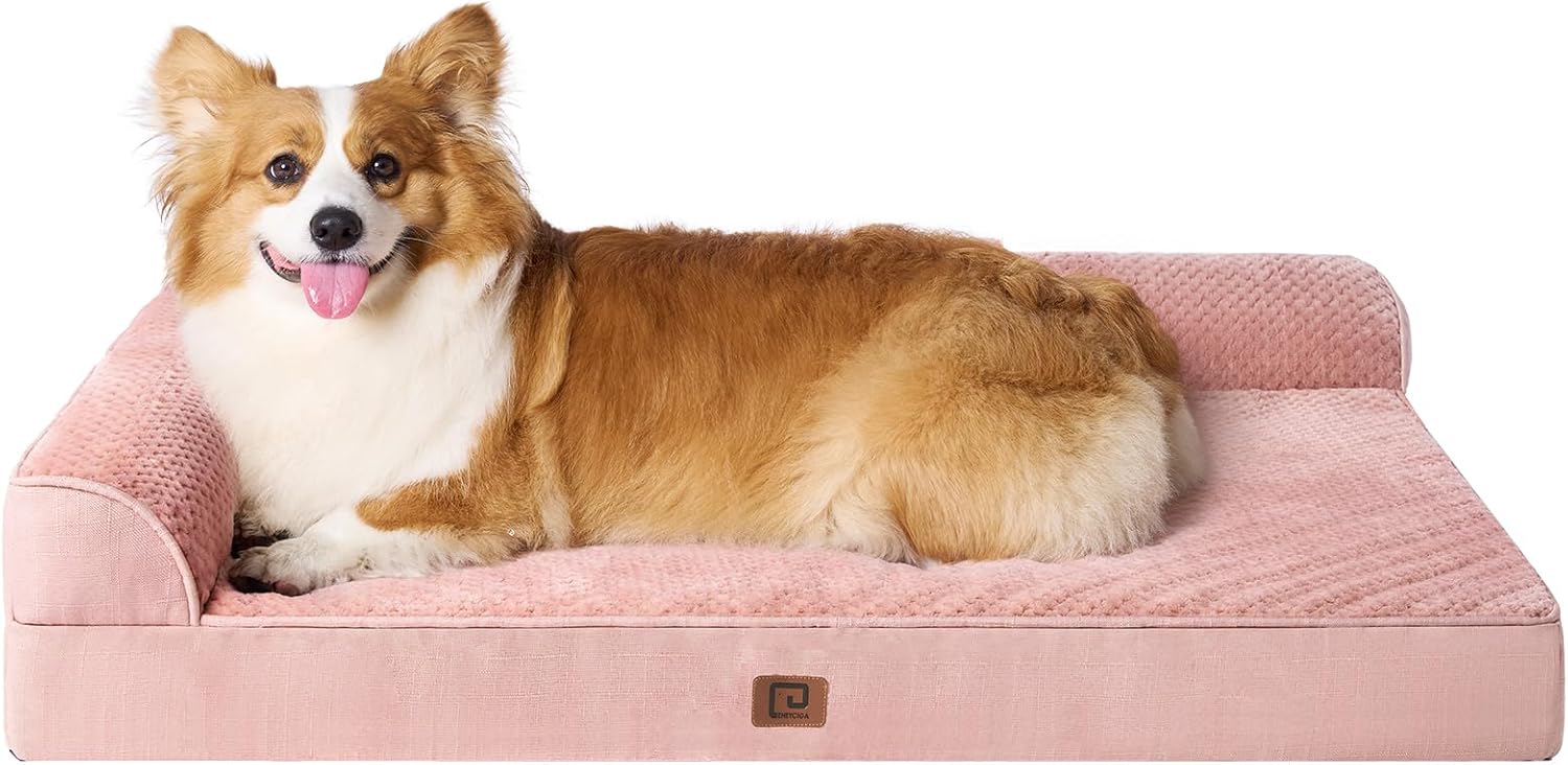 EHEYCIGA Memory Foam Dog Bed for Large Dogs with Waterproof Liner