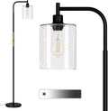 Floor Lamps for Living Room with Seeded Glass Shade - Dimmable Warm
