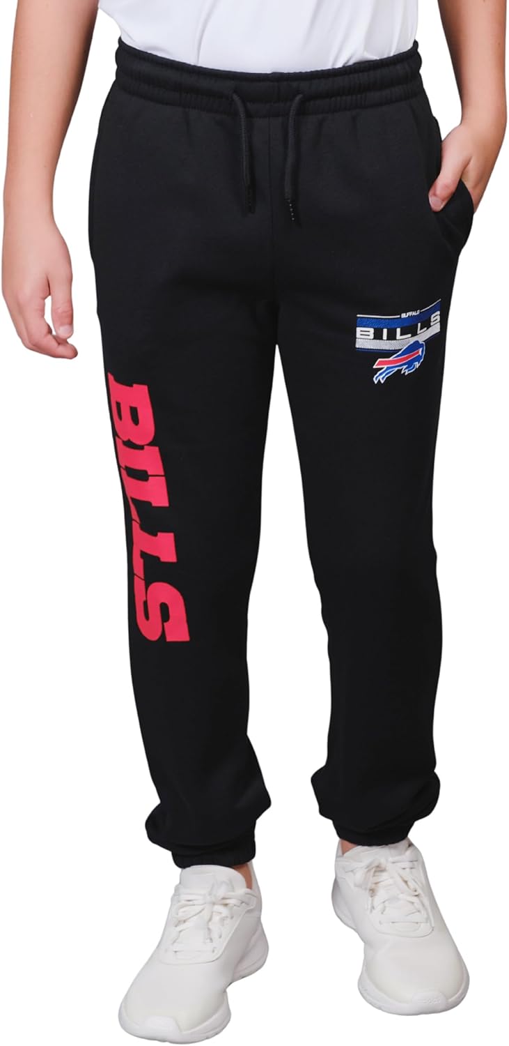 Ultra Game NFL Black Snow Fleece Jogger Sweatpants for Comfort