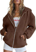 Trendy Queen Women Zip Up Hoodies Oversized Sweatshirts - Warm Fall