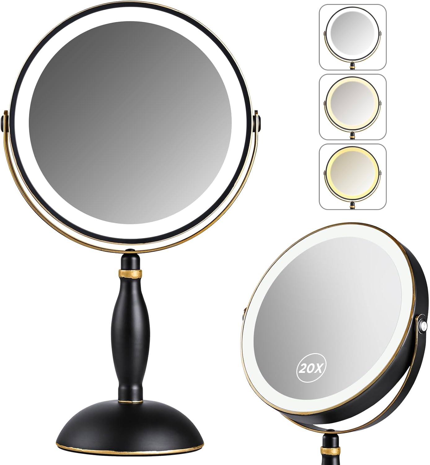 20x Magnifying Lighted Makeup Mirror with Adjustable Brightness