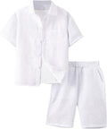 Trendy Boy's 2 Piece Linen Set Perfect for Summer Getaways