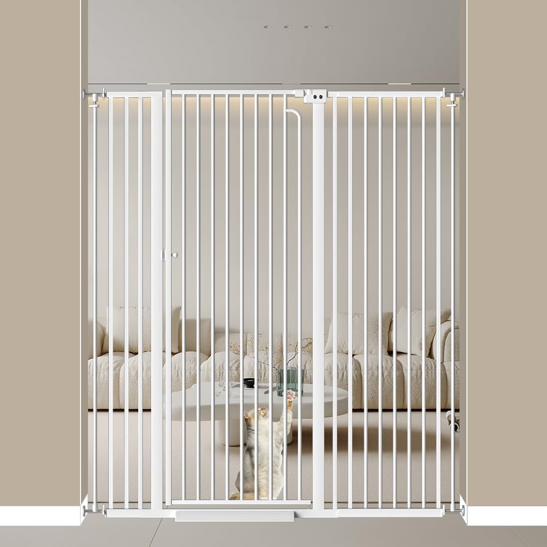 57 Inch Extra Tall Cat Gate for Doorways - Safety Pet Barrier