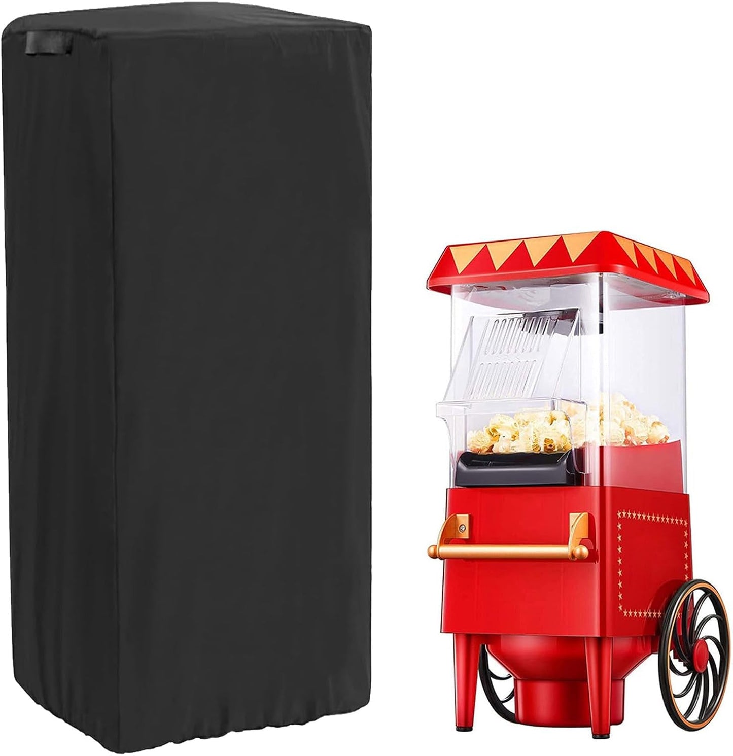 Dustproof & Waterproof Popcorn Cart Cover, Black 420D UV-Resistant MDEOOSKY