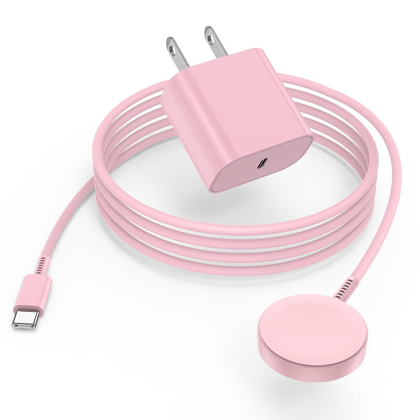 Fast Magnetic Apple Watch Charger Combo - 3FT Pink