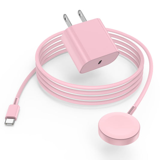 Fast Magnetic Apple Watch Charger Combo - 3FT Pink