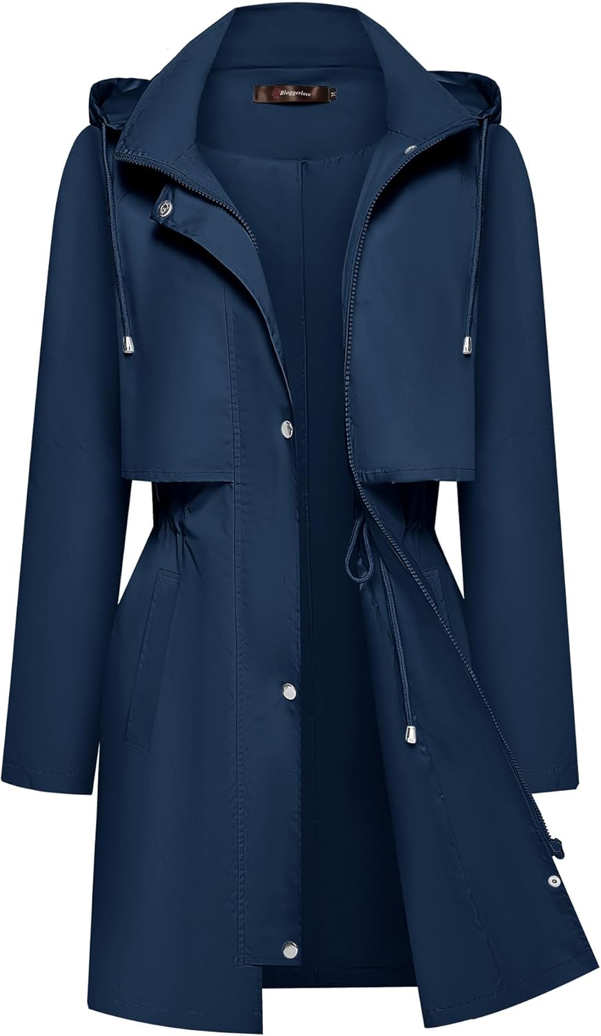 Bloggerlove Women's Waterproof Rain Jacket with Hooded Design