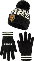 Ultra Game NFL Super Soft Cable Knit Beanie and Gloves - Warm Winter