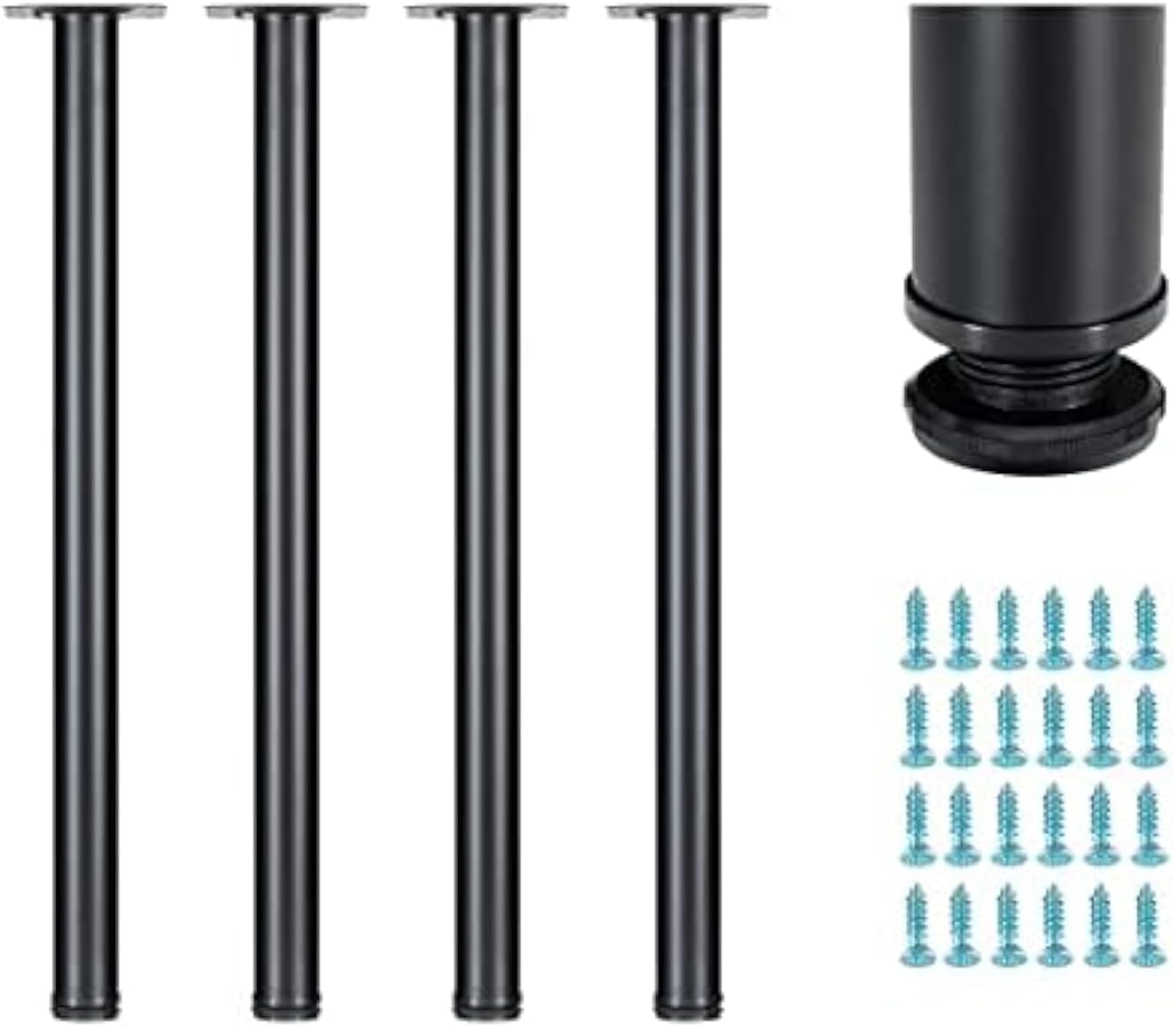 28 Inch Adjustable Metal Table Legs for DIY Furniture Projects