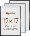 12x17 Metal Picture Frame - Black Aluminum Photo Frames Set