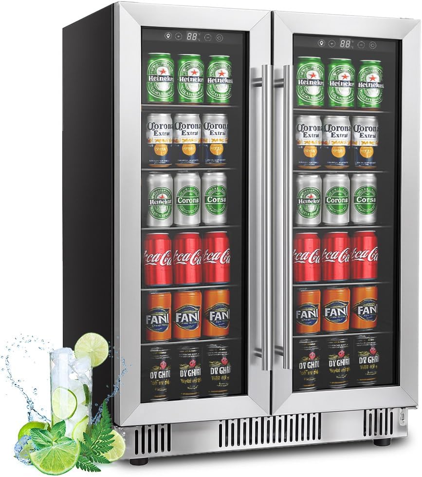 24 Inch Wine and Beverage Refrigerator with Dual Zone Cooling