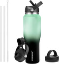 HYDROWION 40 oz Insulated Water Bottle with Straw - Slim Cup Holder