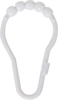 Smooth Gliding Shower Hooks, Set of 12, White