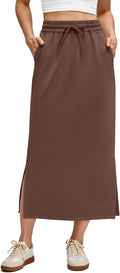 G4Free Smoofit Maxi Skirt for Women - Soft Drawstring Casual Long