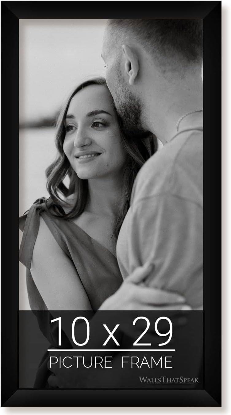 Black Picture Frame for Puzzles, Posters, and Photos - 10x29