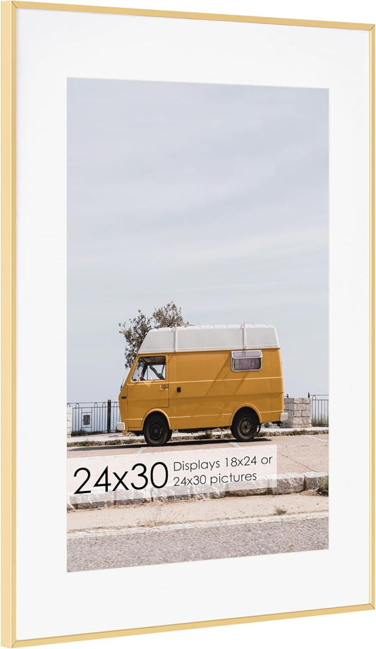 24x30 Metal Picture Frame with Mat for Stylish Wall Display