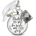 Wedding Bouquet Charm Memorial Daddy You Walk Beside Me Photo Frame