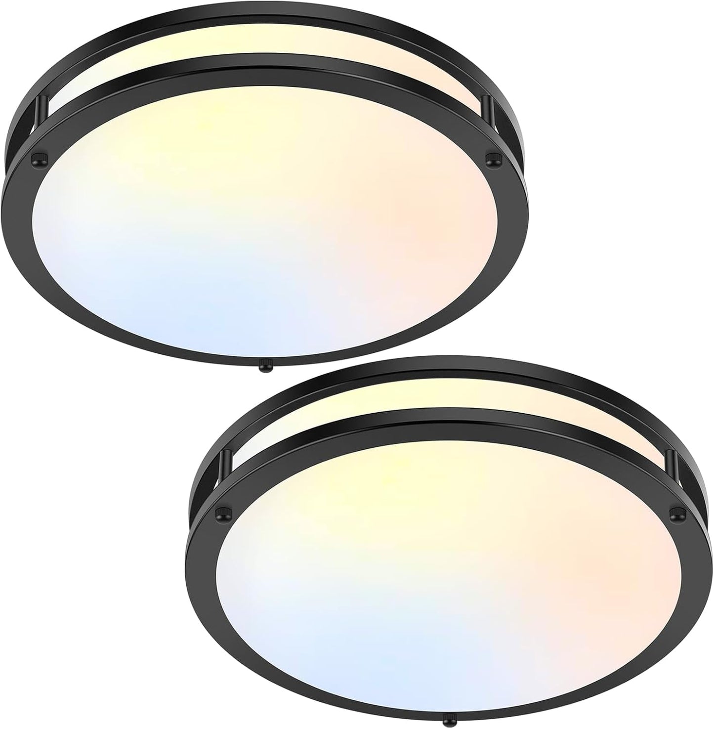 2-Pack 12 Inch Flush Mount Light Fixtures for Modern Spaces