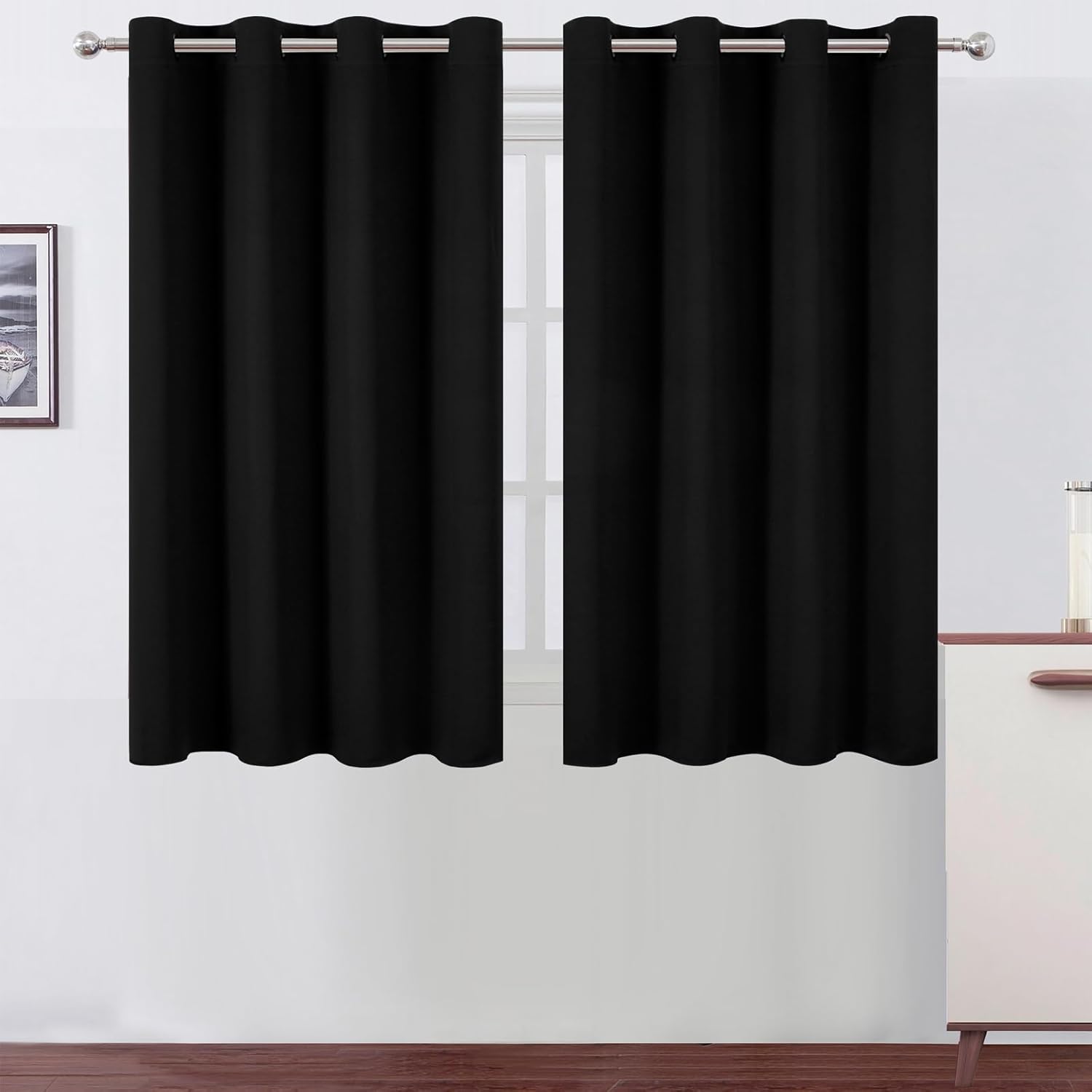 LEMO Blackout Curtains 66 x 54 Inch Room Darkening Set of 2