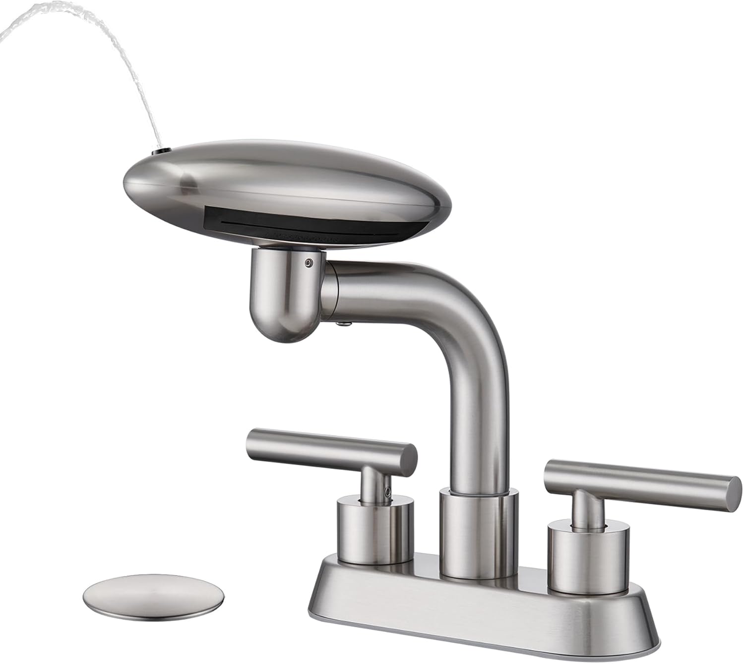 Bathroom Sink Faucet 4 Modes Brushed Nickel 360 Swivel Spout