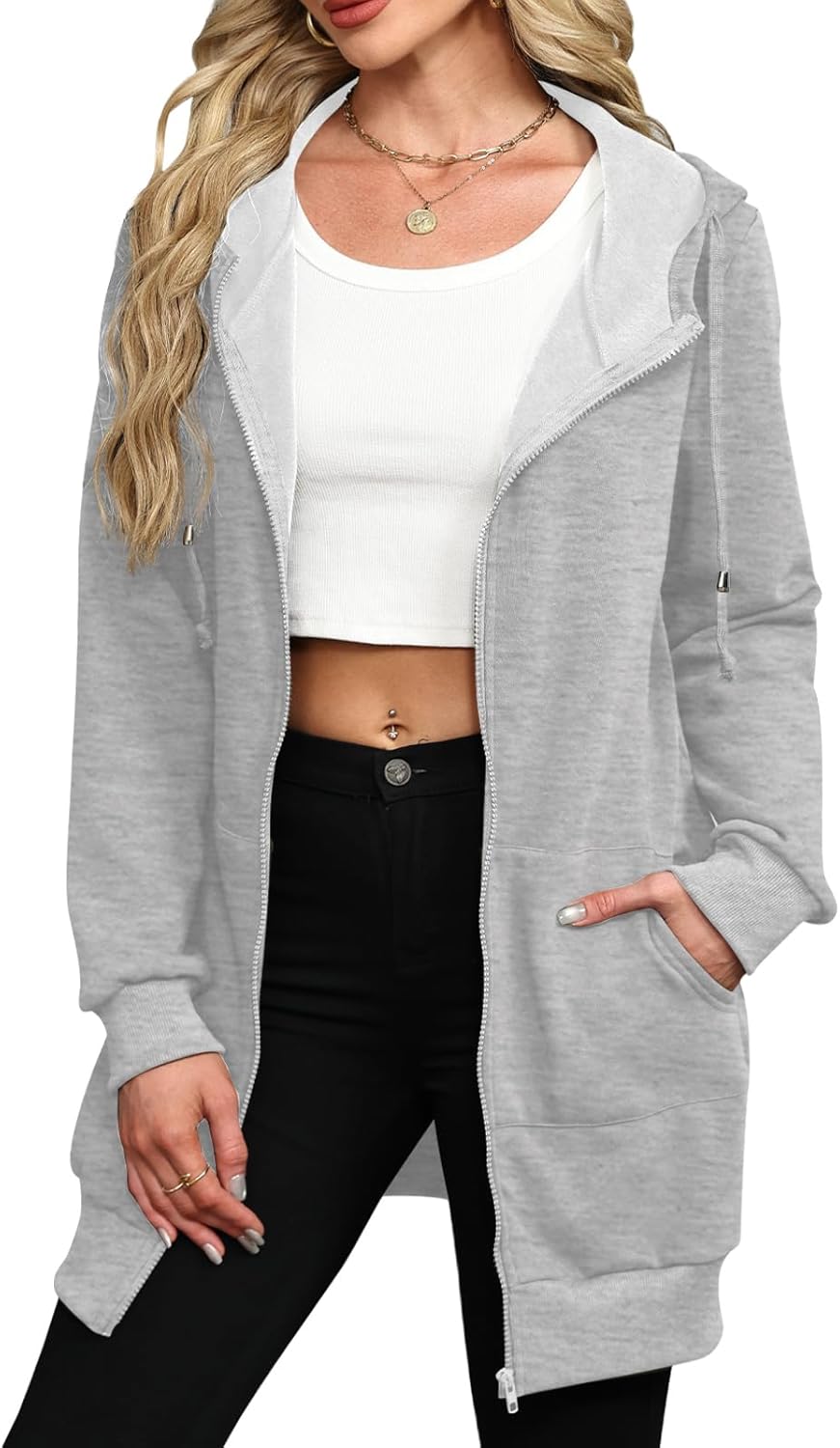 Locryz Women's Casual Zip Up Hoodies for Fall and Winter Wear