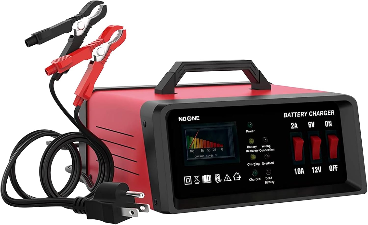 NOONE 6V/12V Car Battery Charger for All Battery Types