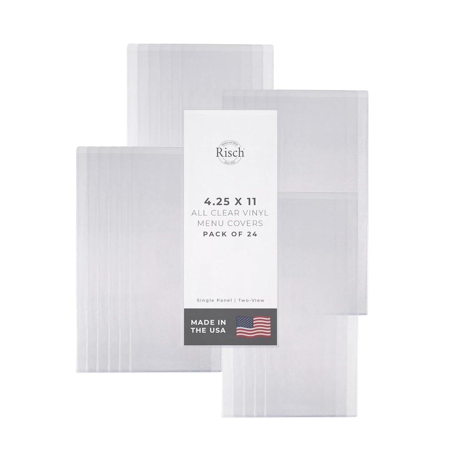 Risch Double-Sided Clear Vinyl Menu Cover for Easy Use
